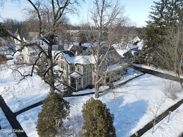 view of snowy aerial view