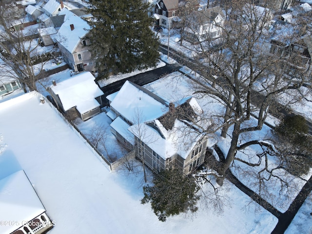 view of snowy aerial view