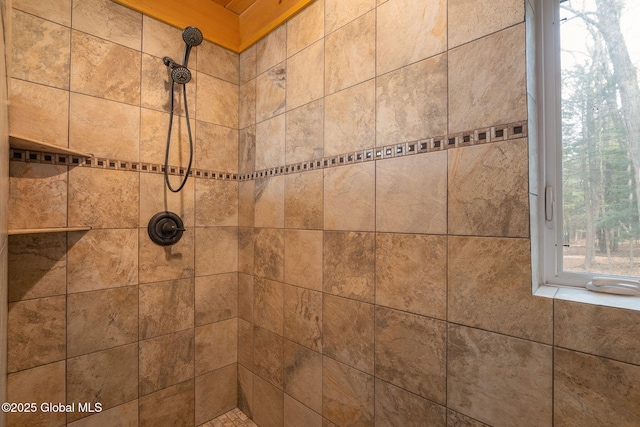 details with tiled shower