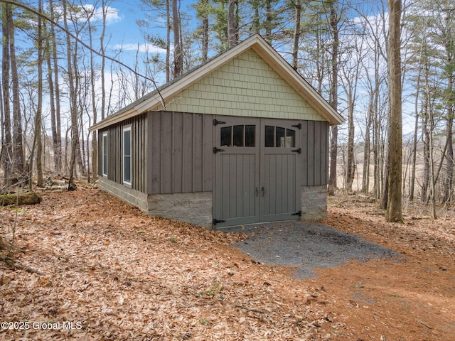 view of shed