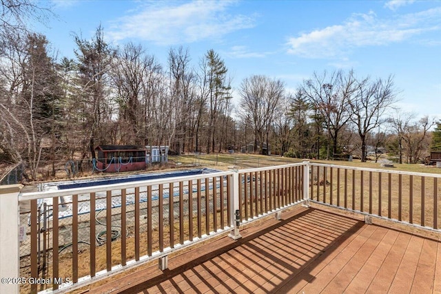 deck featuring a playground