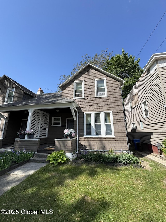 19 Bonheim St, Albany, NY 12204 - view of front of home featuring a front lawn and a porch
