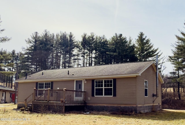 view of front of property featuring a deck