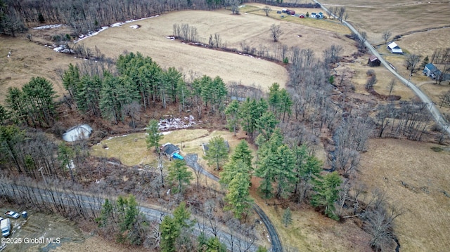 drone / aerial view featuring a rural view