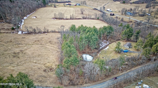 drone / aerial view with a rural view