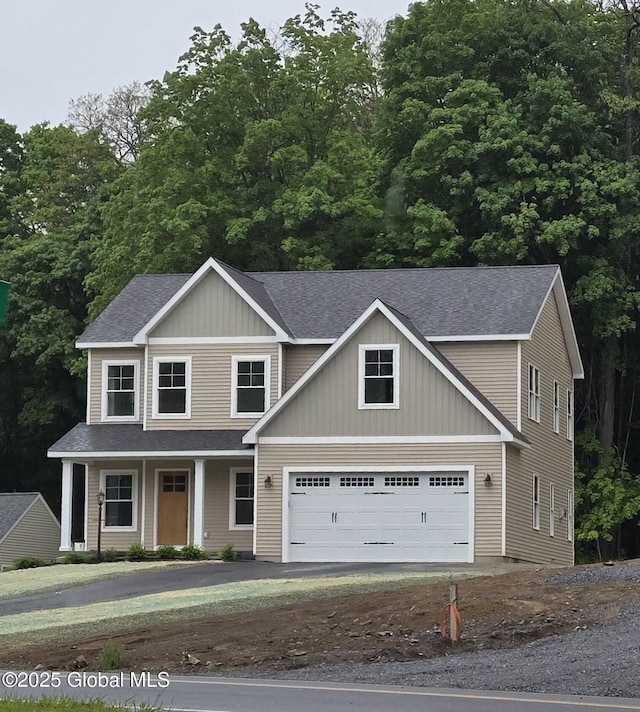 159 Anthony Rd, Halfmoon, NY 12065 - traditional home featuring dirt driveway, a shingled roof, and a porch