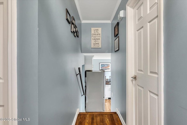 1263 Best Rd, East Greenbush, NY 12061 - hall featuring ornamental molding and dark wood finished floors
