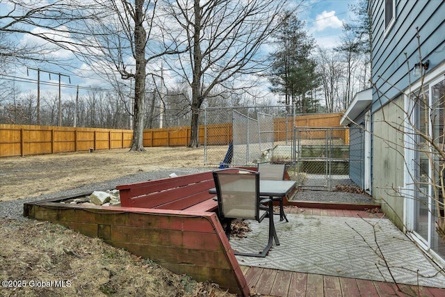 1263 Best Rd, East Greenbush, NY 12061 - wooden terrace with a fenced backyard and outdoor dining space