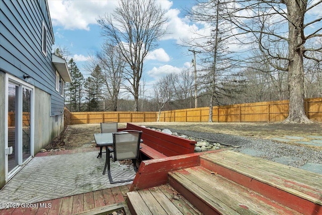 1263 Best Rd, East Greenbush, NY 12061 - wooden terrace featuring a fenced backyard and outdoor dining space