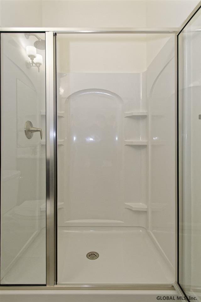 full bath with a shower stall