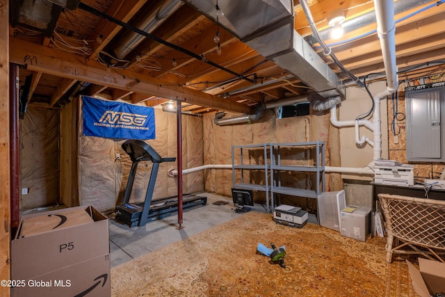 exercise room with electric panel