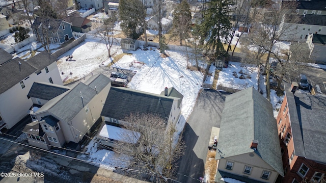 view of snowy aerial view