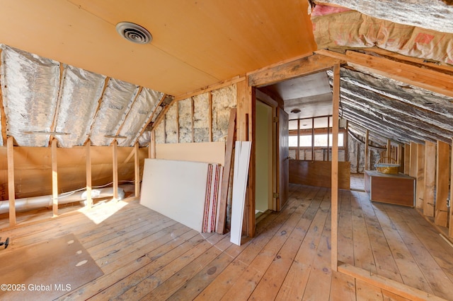 attic with visible vents