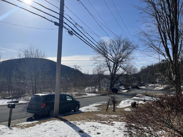 view of road featuring a mountain view