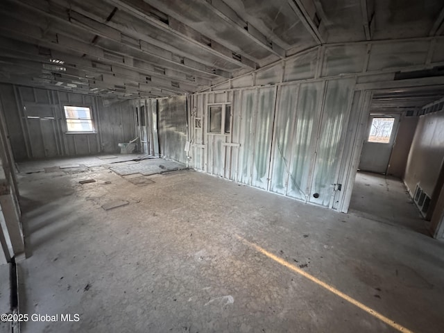 basement with plenty of natural light