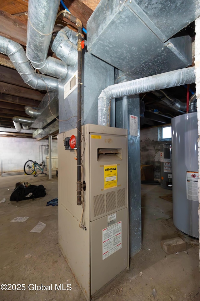 utilities with gas water heater and water heater