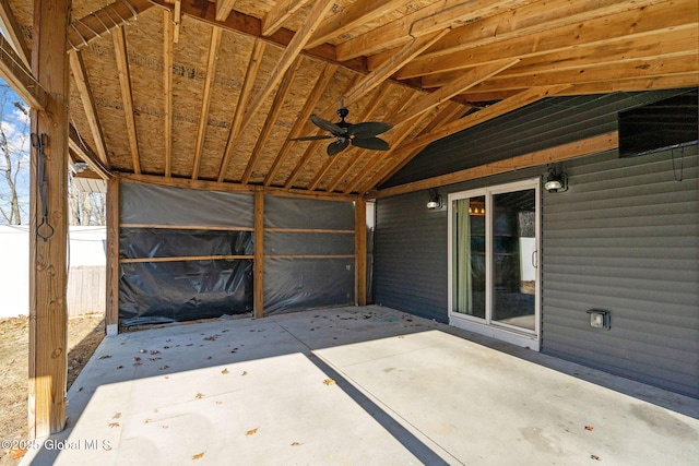 view of patio featuring fence