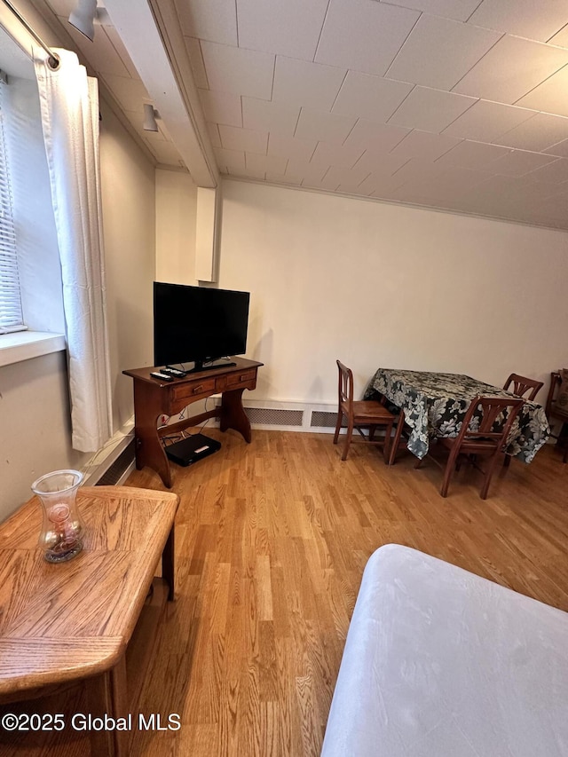 living area featuring wood finished floors