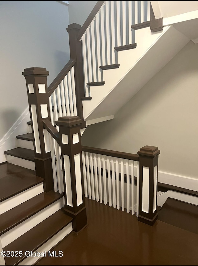 stairs with baseboards