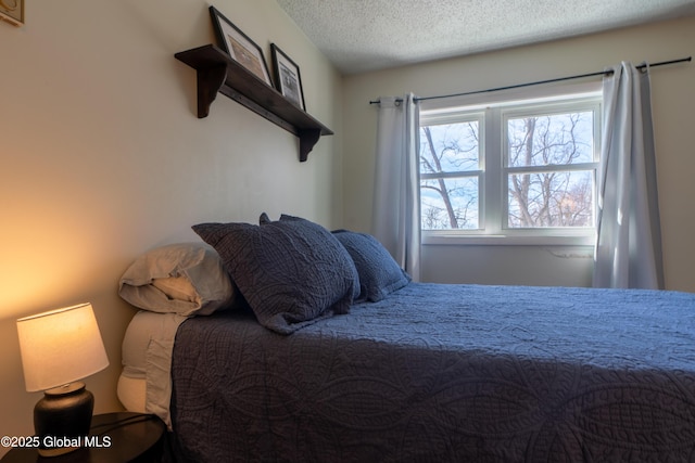 bedroom featuring a textured ceiling