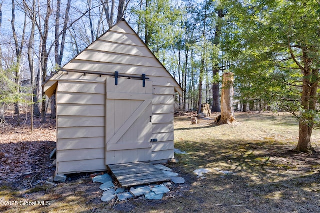 view of shed