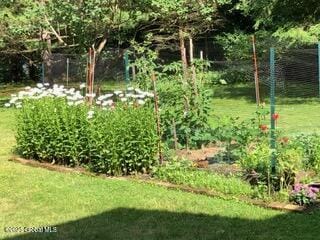 view of yard featuring a garden