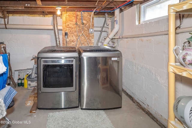 laundry room with washer and clothes dryer and laundry area