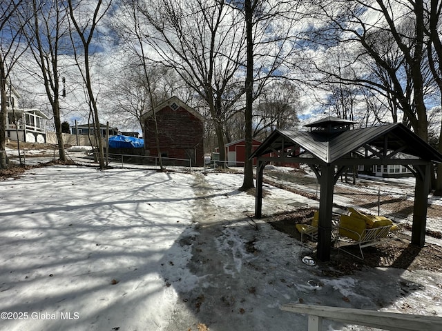 exterior space featuring a gazebo