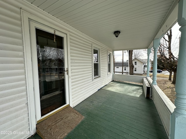 deck featuring covered porch