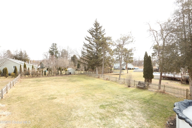 view of yard featuring a fenced backyard