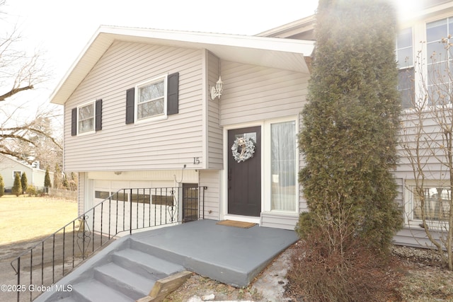 view of front facade with an attached garage