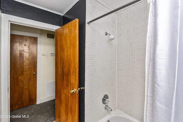 68 Wemple Rd, Bethlehem, NY 12054 - full bathroom with shower / tub combo and ornamental molding