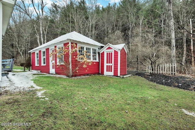 view of shed