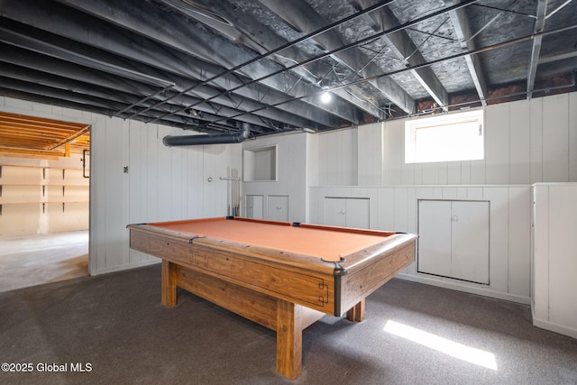 game room featuring billiards