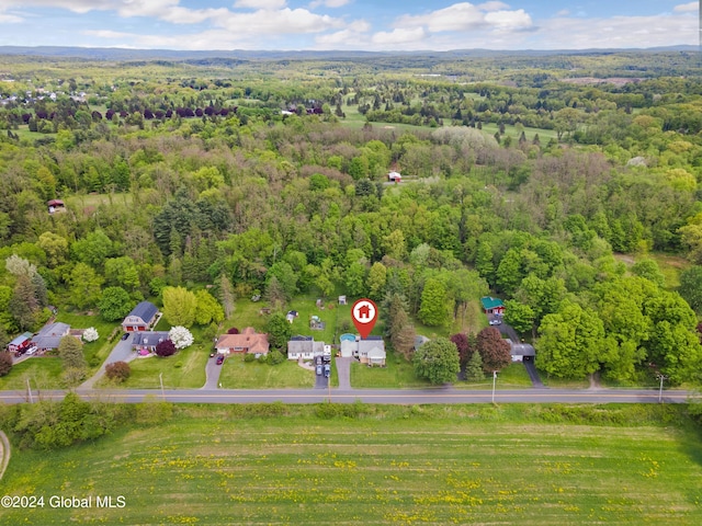 drone / aerial view with a view of trees