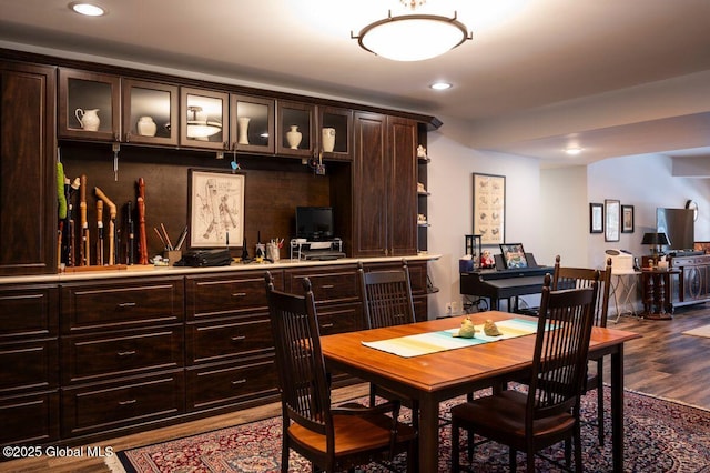 60 Federal Hill Rd, Bolton, NY 12814 - dining room with wood finished floors, recessed lighting, and an office area