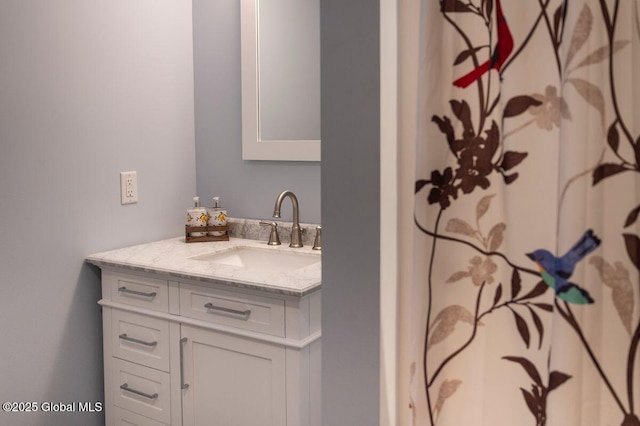 60 Federal Hill Rd, Bolton, NY 12814 - bathroom featuring vanity and a shower with shower curtain
