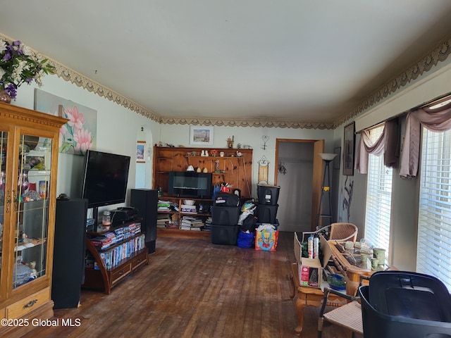 36-38 Main St, Petersburgh, NY 12138 - living area with dark wood-style floors