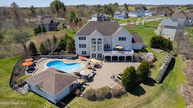 1014 Catherines Woods Dr, Niskayuna, NY 12309 - aerial view of residential area with a pool