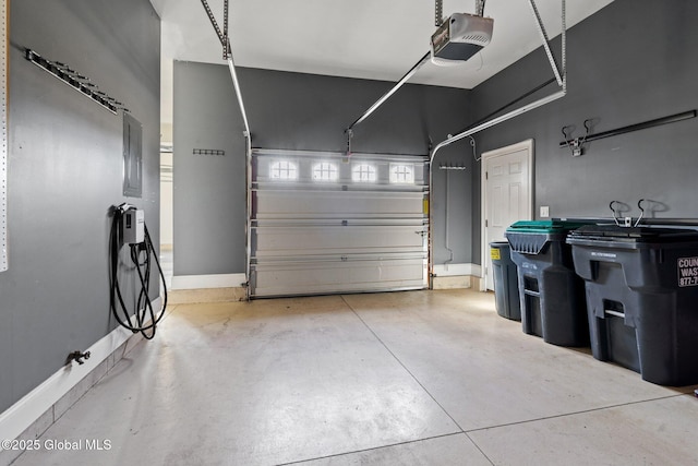 1014 Catherines Woods Dr, Niskayuna, NY 12309 - garage with a garage door opener, baseboards, and electric panel
