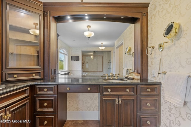 1014 Catherines Woods Dr, Niskayuna, NY 12309 - bathroom featuring wallpapered walls, vanity, and tile patterned floors