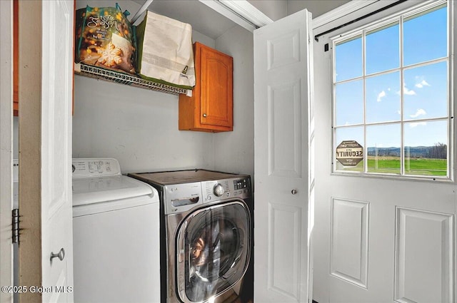 346 State Route 197, Fort Edward, NY 12828 - clothes washing area featuring a wealth of natural light, washer and clothes dryer, and cabinet space