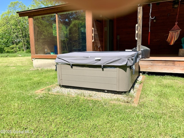 2158 Coach Rd, Argyle, NY 12809 - view of green lawn featuring a hot tub