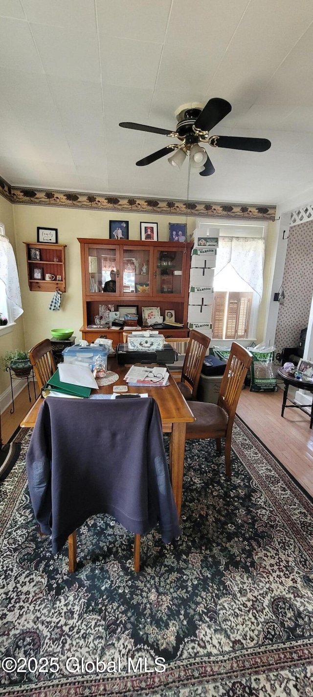 755 County Route 7, Schodack, NY 12063 - dining space with wood finished floors and a ceiling fan