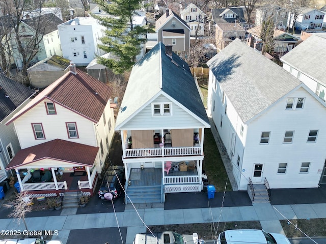aerial view with a residential view