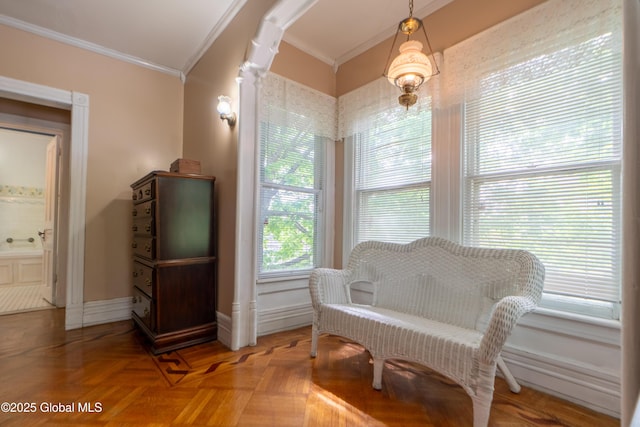 14 Pleasant St, Ballston Spa, NY 12020 - living area with crown molding