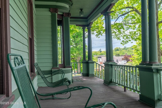 14 Pleasant St, Ballston Spa, NY 12020 - view of wooden porch
