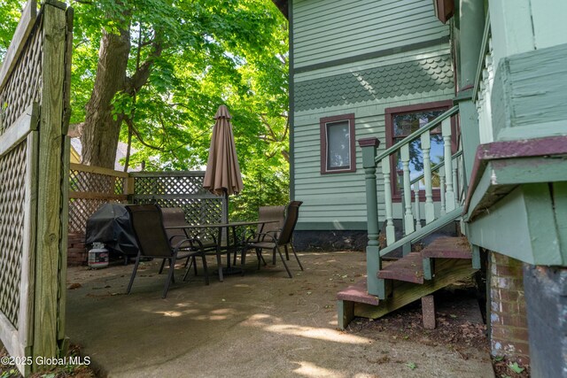 14 Pleasant St, Ballston Spa, NY 12020 - view of patio featuring outdoor dining area