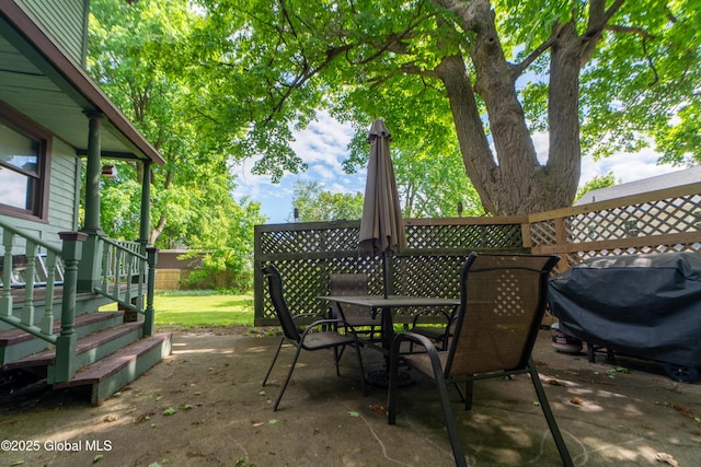 14 Pleasant St, Ballston Spa, NY 12020 - view of patio / terrace featuring grilling area and outdoor dining space