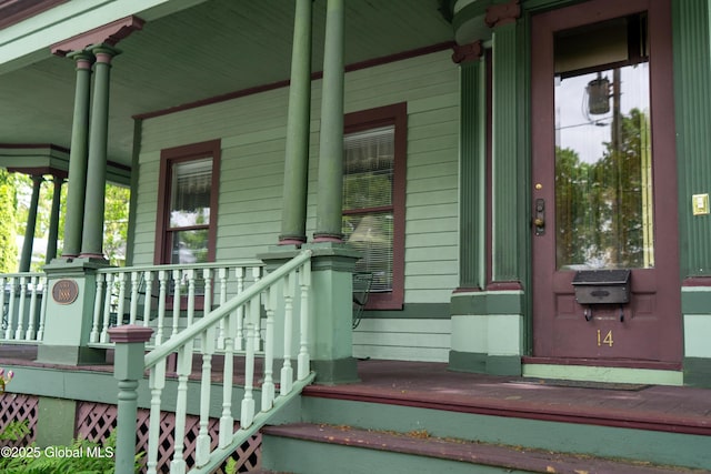 14 Pleasant St, Ballston Spa, NY 12020 - view of exterior entry featuring covered porch
